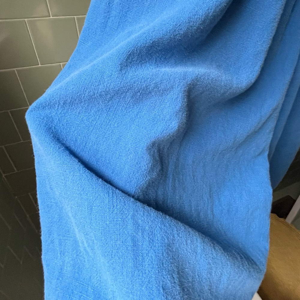 Nettle Studios Mid Easy Pant in Cobalt Linen Large Regular Length - Picture 5 of 13